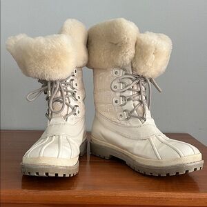 Coach Women's Cream Winter Boots